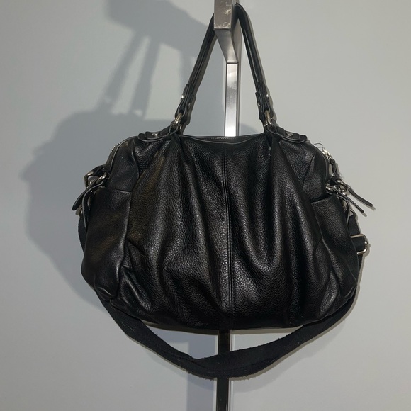 The Sak Black Textured Leather Handbag purse tote - Picture 1 of 8